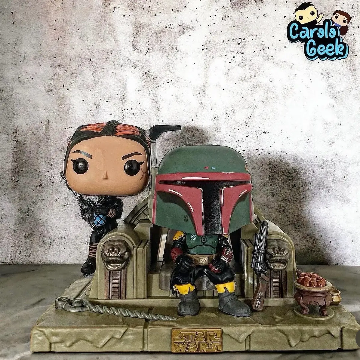 Boba Fett and Fennec on throne (Movie Moments)