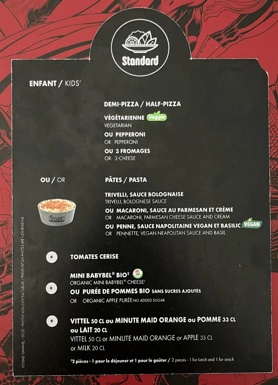 Menu Stark Factory